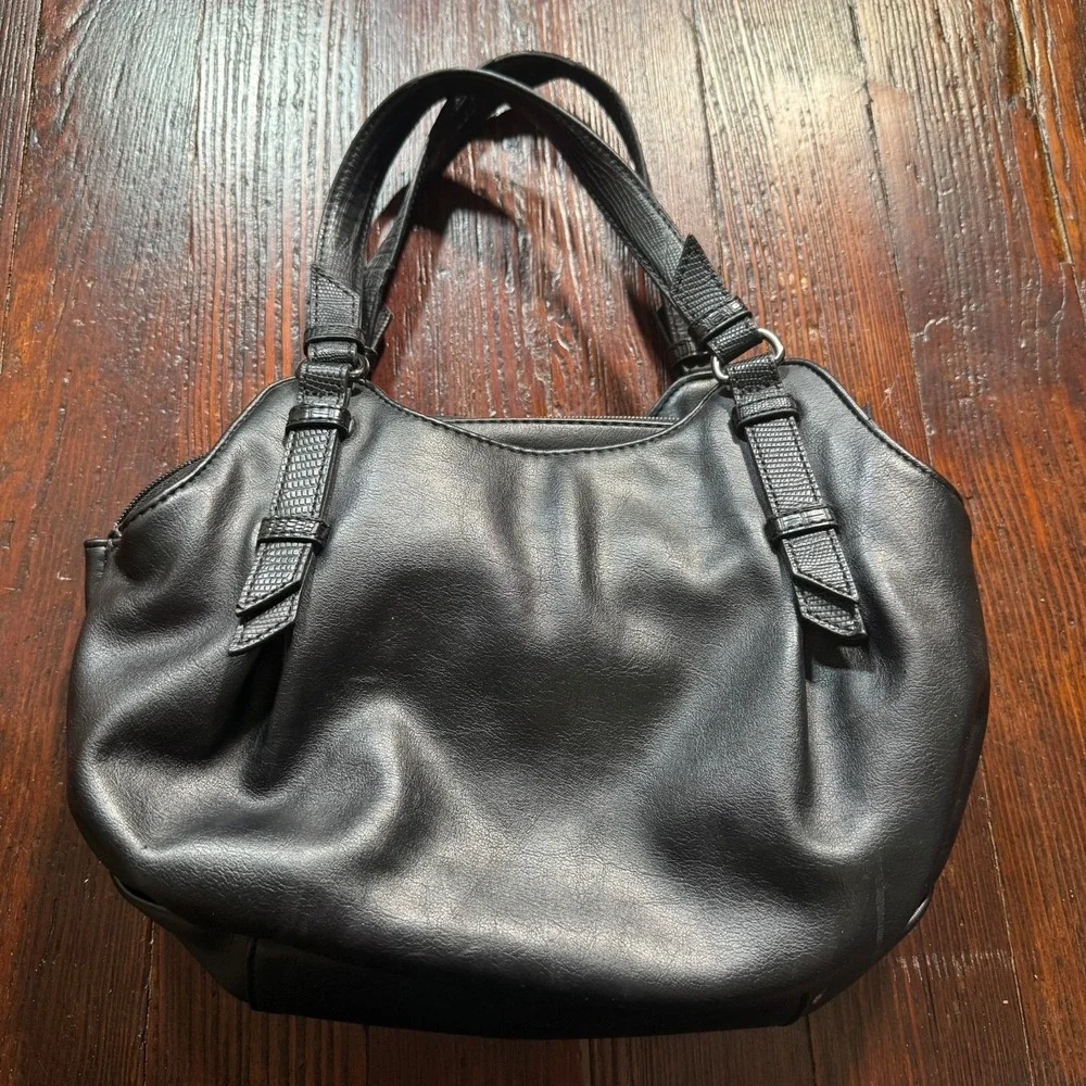 Simply Vera Wang Purse Handbag Shoulder Bag Black Gothic Biker